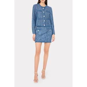 NEW MILLY shayne pinstripe knit cardigan jacket in blue muti